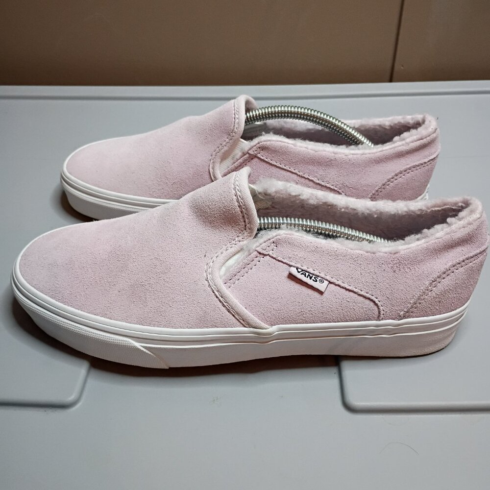 Vans Pink Suede Women's Slip on Shoes Size 8.5 - Picture 4 of 8